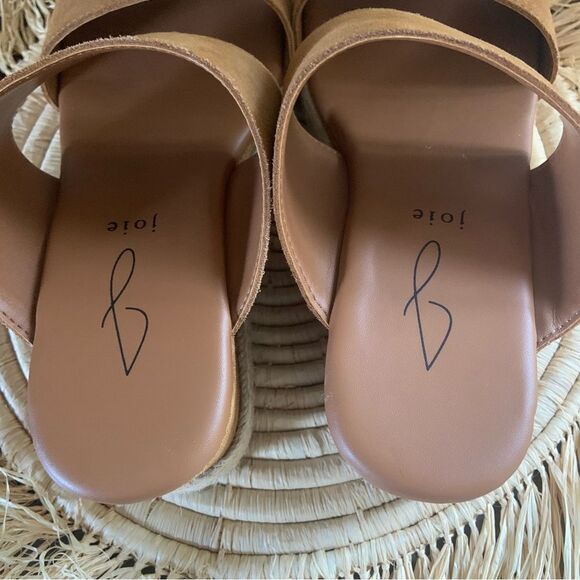 JOIE Women’s Genuine Suede Leather Wedge Espadrille Slip On Sandals Brown Size 8 - Picture 6 of 14